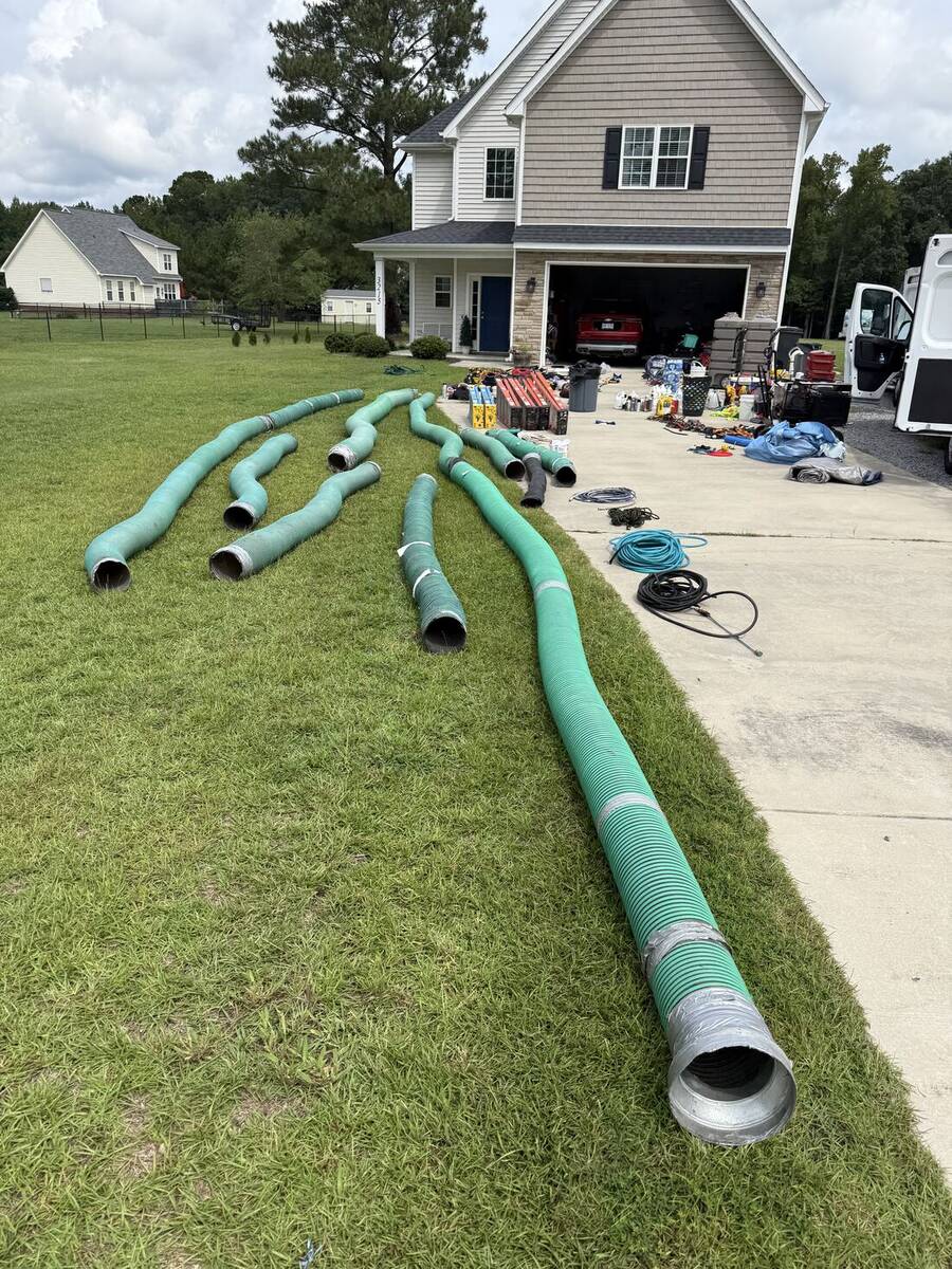 Flex hose with tape repairs